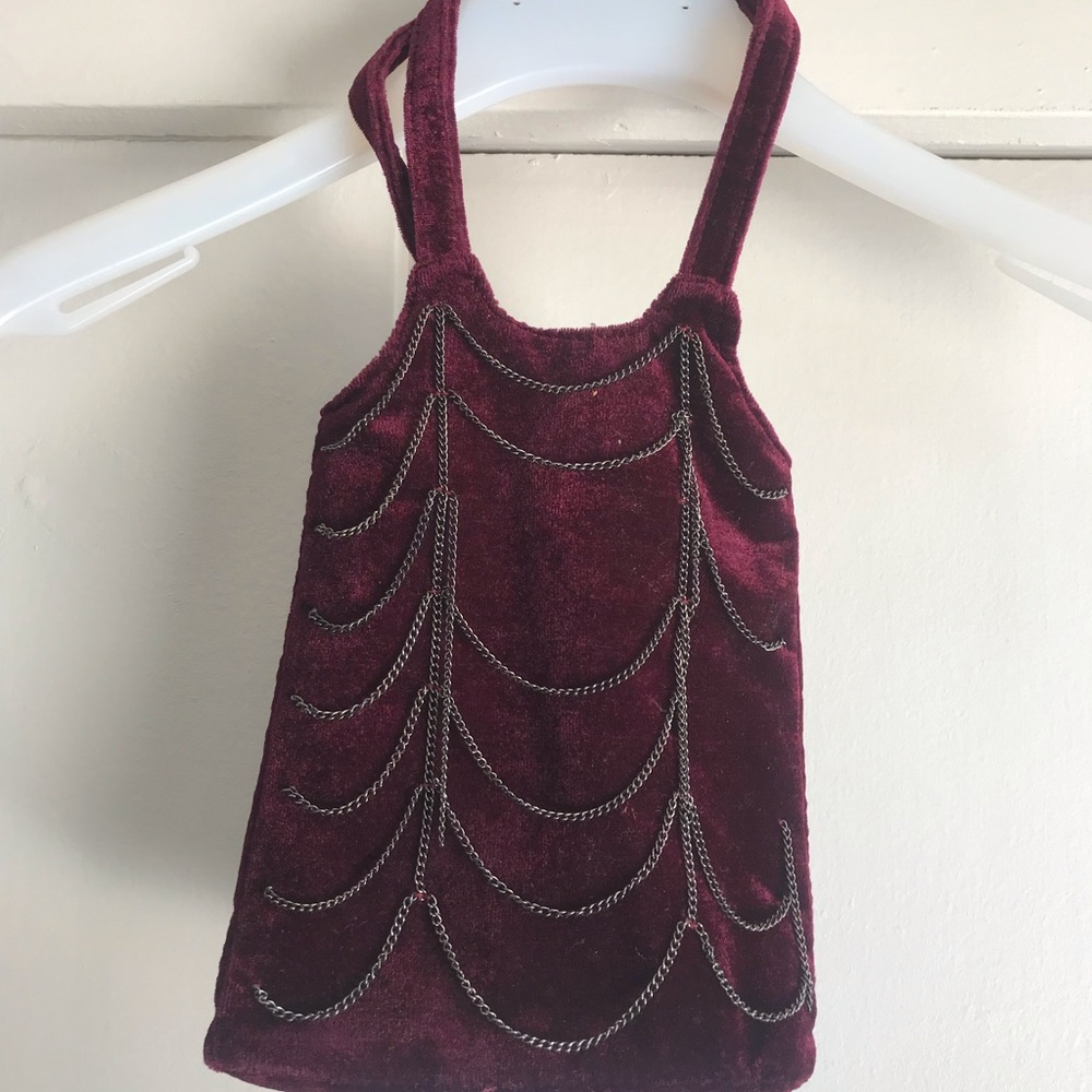 Vintage burgundy velvet glam goth spider web chains mini bag wristlet formal